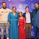 Esaw Garner, second from left, Roee Messinger, second from right, and the Garner family attend the 57th New York Film Festival, “American Trial: The Eric Garner Story” on Oct. 12, 2019, in New York City.